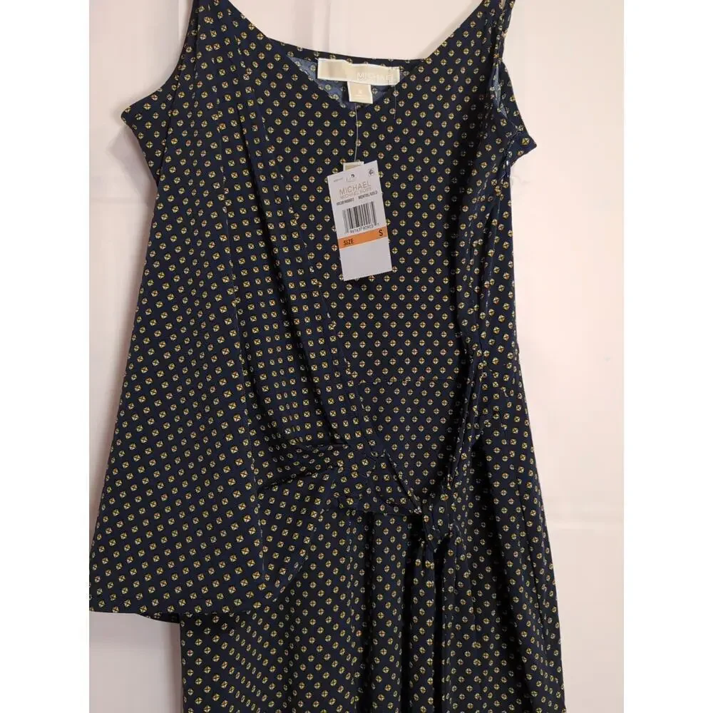 Michael Kors Women's Geometric Navy Jumpsuit Size Small Vacation (629-31)